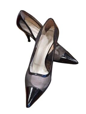 Gucci Pumpd Shoes Black Patent Leather/ Dark Green Heel by Tom Ford